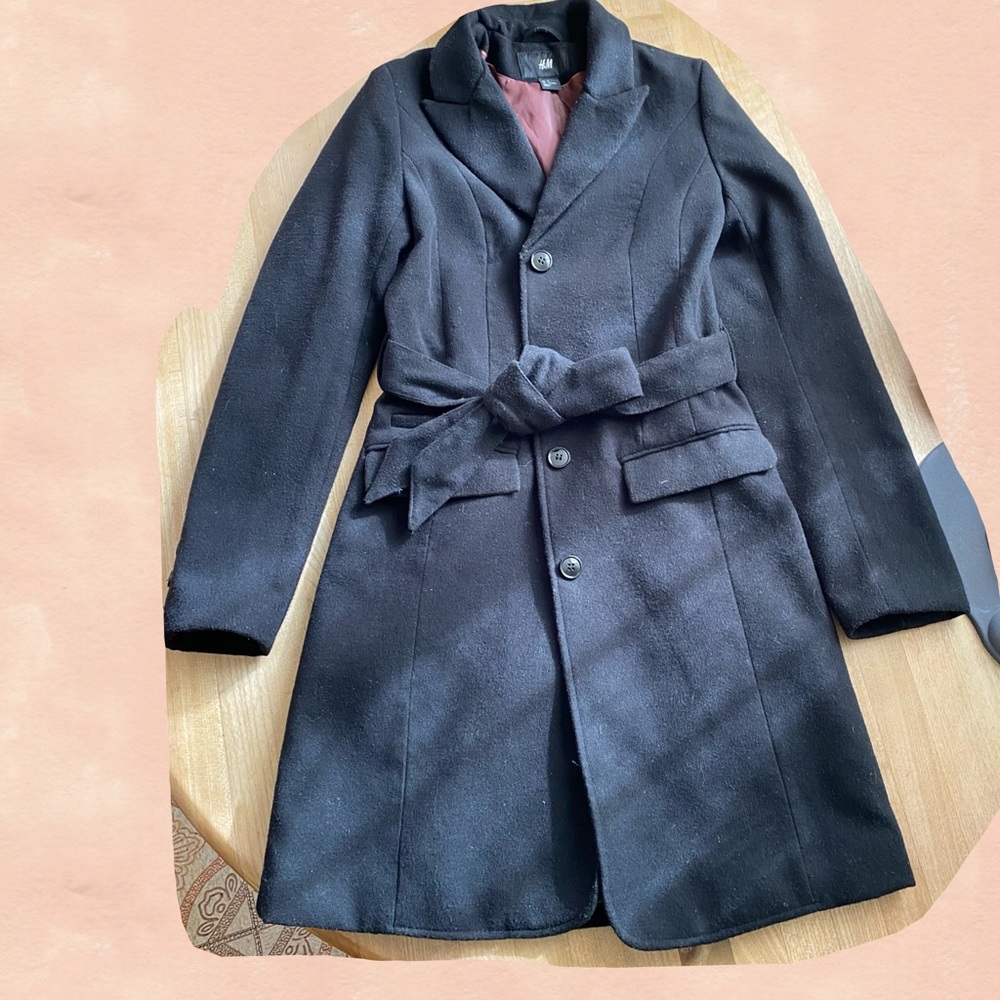 H&M black trenchcoat 4 trench coat